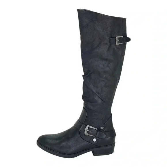 Baretraps Yanessa Black Fabric Knee High Womens Boots Size 5.5M - Picture 3 of 12